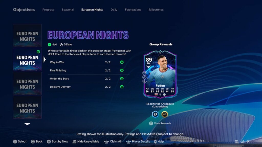 EA FC 24 ultimate team new objectives menus